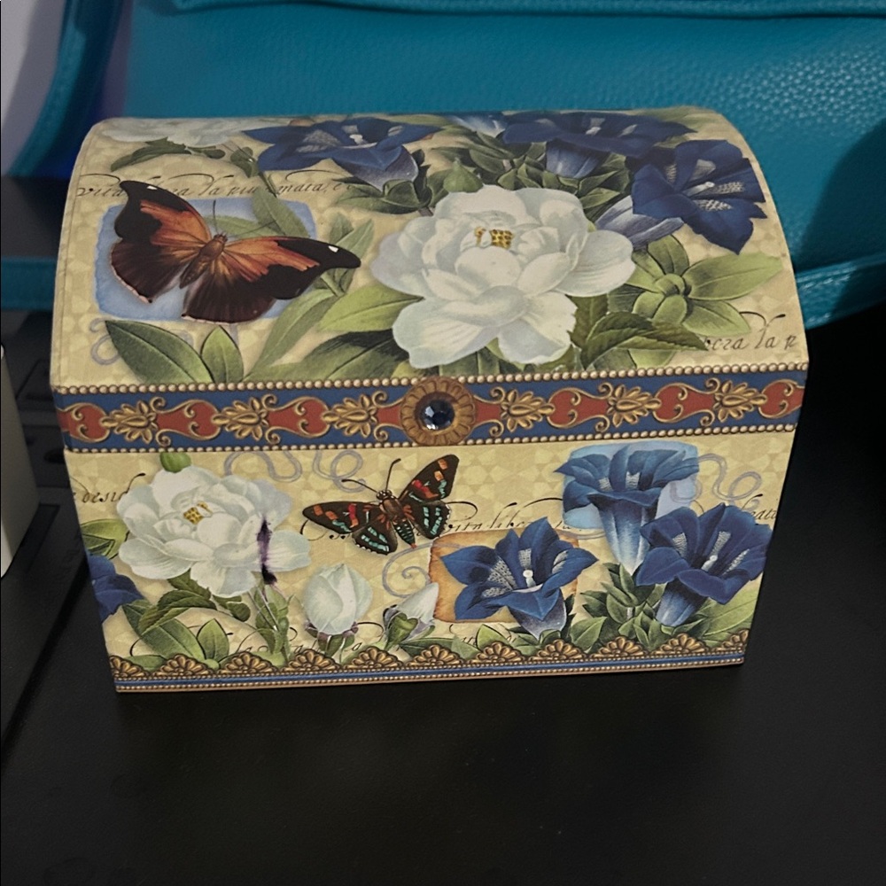 Floral and Butterfly Decorative Box
